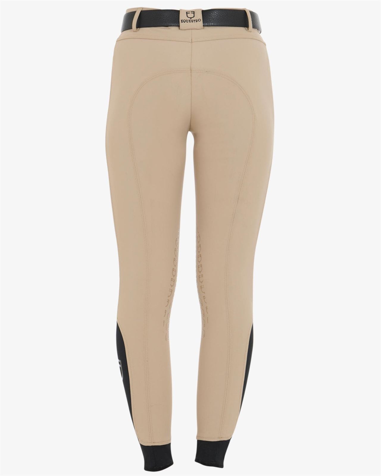 Pantalón mujer EQUESTRO Zenda grip rodilla color beige